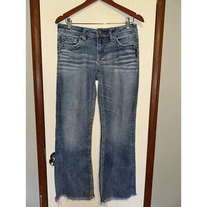 Silver Jeans Lola Flare Wide Leg Cropped Jeans Size 32